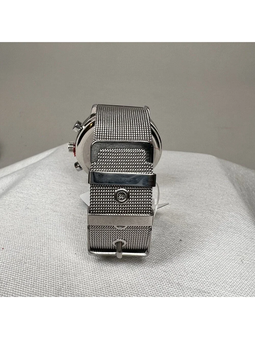 46mm Montres Carlo Men's Sport Fashion Luxury Analog Metal Mesh Band Dress Watch